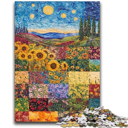 Sonnenblumen-Puzzle 1000 Teile für Teenager, Geschenke, Lernspiele, Heimdekoration, als Geschenk für die ganze Familie (50x75cm) von AADSAZA