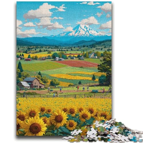 Sonnenblumenfeld-Puzzle für Teenager, 2000 Teile, anspruchsvolles Spiel und Familienspiel mit vollständig ineinandergreifenden, zufällig geformten Teilen (70x100cm) von AADSAZA