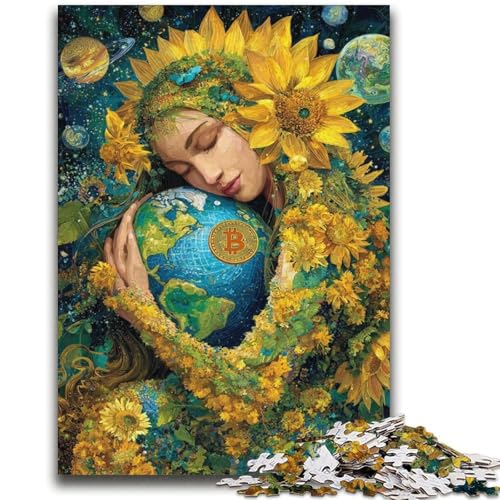 Sonnenblumenmädchen-Puzzle 2000 Teile für Teenager, Lernspiele, Heimdekoration, Geschenk für die ganze Familie (70x100cm) von AADSAZA