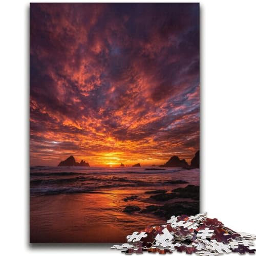 Sonnenuntergang-Puzzle für Erwachsene, 2000 Teile, hilft dem Gehirn, süchtig machendes Spielzeug zu trainieren, um Geduld bei der Eltern-Kind-Interaktion zu fördern (70x100cm) von AADSAZA
