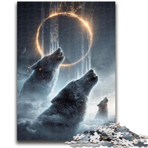 Space Wolf 1000-teiliges Puzzle für Teenager, hilft dem Gehirn, süchtig machendes Spielzeug zu trainieren, um Geduld zu fördern, einzigartiges Herausforderungsspiel (50x75cm) von AADSAZA