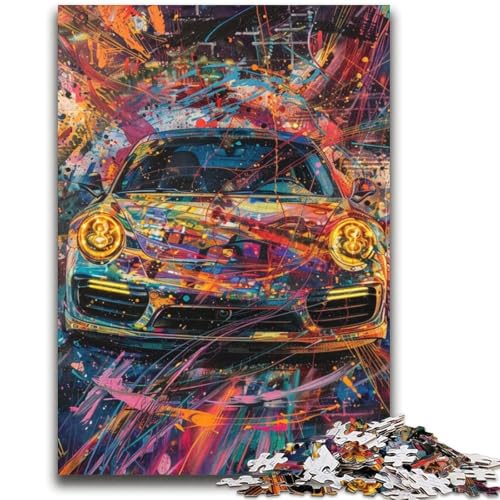 Sportwagen-Graffiti-Puzzle, 2000 Teile, für Teenager, Familienspiel, Stressabbau, schwierige Herausforderung, tolle Geschenke und Spielzeuge (70x100cm) von AADSAZA