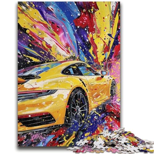 Sportwagen-Ölgemälde-Puzzle für Teenager, 1000 Puzzles, Stressabbau, schwierige Herausforderung, gutes Geschenk für die ganze Familie (38x26cm) von AADSAZA