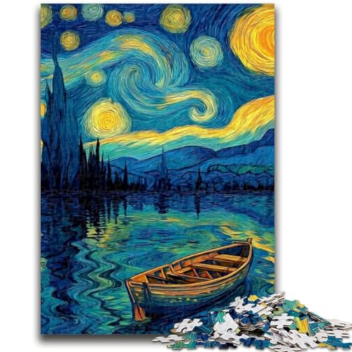 Sternenhimmel-Boot, 1000-teiliges Puzzle für Erwachsene und Jugendliche, Denkspiel, Wanddekoration, einzigartige Geburtstags (50x75cm) von AADSAZA