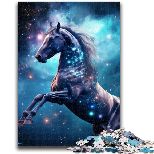 Sternenhimmel-Pferde-Puzzle für Teenager, 1000 Teile, dekomprimierendes intellektuelles Lernspielzeug, tolle Geschenke und Spielzeuge (38x26cm) von AADSAZA