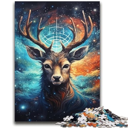 Sternenhimmel-Puzzle mit Hirsch, 2000 Teile, für Teenager, anspruchsvolles Spiel und Familienspiel, Wanddekoration, einzigartige Geburtstags (70x100cm) von AADSAZA