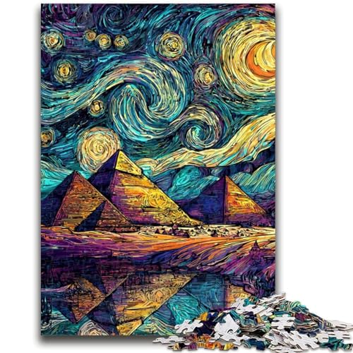 Sternenhimmel-Pyramiden-Puzzle für Teenager, 1000 Teile, anspruchsvolles Spiel und Familienspiel mit vollständig ineinandergreifenden, zufällig geformten Teilen (50x75cm) von AADSAZA