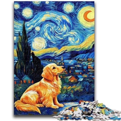 Sternennacht-Hunde-Puzzle für Teenager, 1000 Puzzles, Spielzeug, Lernspiele, Stressabbau, geeignet als Schreibtischdekoration (50x75cm) von AADSAZA