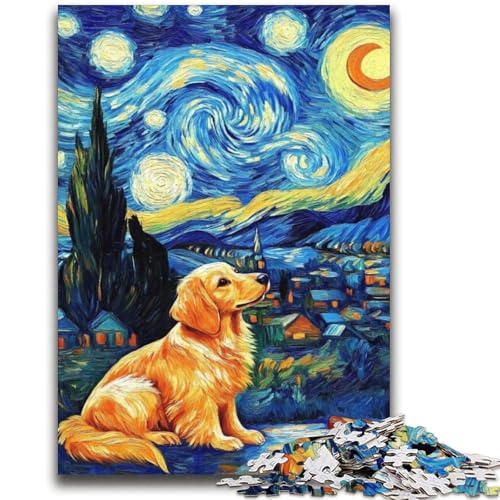 Sternennacht-Puzzle mit Hund, 2000 Teile, für Erwachsene und Jugendliche, anspruchsvolles Spiel, ganze Familie (70x100cm) von AADSAZA
