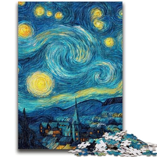 Sternennacht-Puzzle von Van Gogh für Erwachsene, 1000 Teile, Lernspielzeug, Familienspiele, Geschenke für Freunde und Familie (38x26cm) von AADSAZA