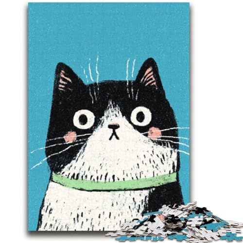 Süßes Puzzle mit schwarzer Katze, 2000 Teile, für Teenager, Geschenke, Quizspiel, Wanddekoration, einzigartige Geburtstags (70x100cm) von AADSAZA