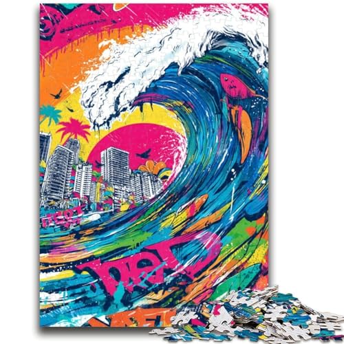 Surf-Graffiti-Puzzle mit 1000 Teilen für Teenager, Geschenke, entspannendes intellektuelles Lernspielzeug, Wichtelgeschenke (50x75cm) von AADSAZA