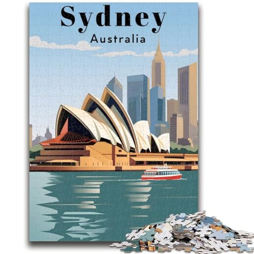 Sydney, Australien, Reise-Puzzle für Teenager, 1000 Puzzles, anspruchsvolles Spiel und Familienspiel, Wanddekoration, einzigartige Geburtstags (38x26cm) von AADSAZA