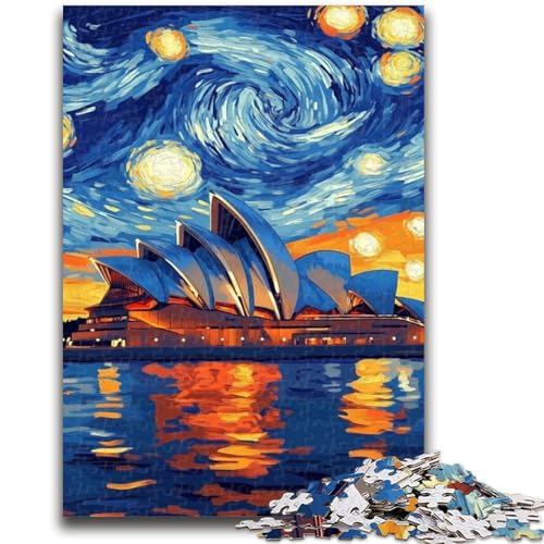 Sydney Opera House Nachthimmel 1000-teiliges Puzzle für Erwachsene und Jugendliche, Denkspiel, Wanddekoration, einzigartige Geburtstags (50x75cm) von AADSAZA