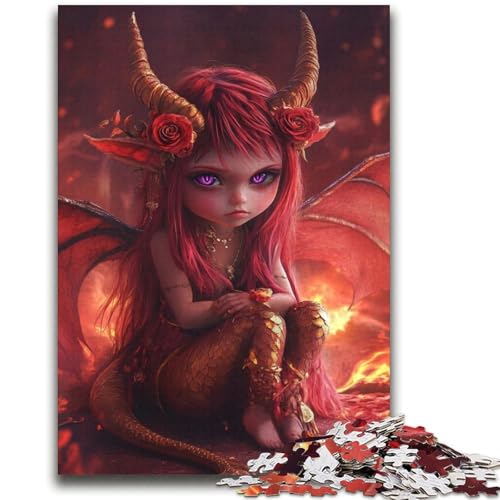 Teufels-Puzzle mit kleinem Drachenmädchen, 2000-teiliges Puzzle, lustige Spiele, jedes Teil ist einzigartig – anspruchsvolles Familienspiel (70x100cm) von AADSAZA