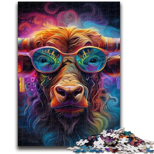 Tier-Büffel-Puzzle, 1000 Teile, für Erwachsene und Jugendliche, entspannendes, intellektuelles Lernspielzeug, Geburtstagsgeschenk, Geschenke, Wandkunst (38x26cm) von AADSAZA
