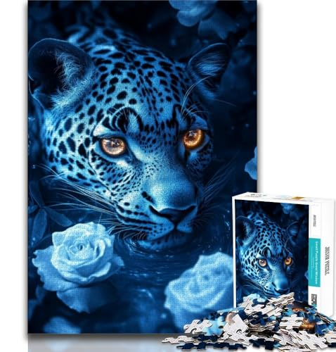 Tier-Leoparden-Puzzle für Teenager, 1000 Teile, Lernspiele, Heimdekoration, Künstlersammlung, bildende Kunst (38x26cm) von AADSAZA