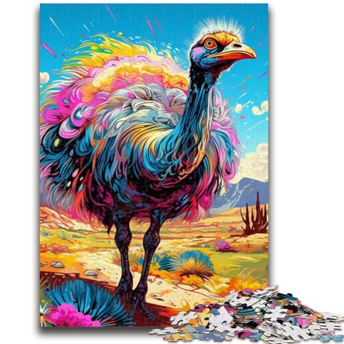 Tierkunst-Straußenpuzzle für Teenager, 1000 Teile, Denkspiel, Wanddekoration, einzigartige Geburtstags (50x75cm) von AADSAZA