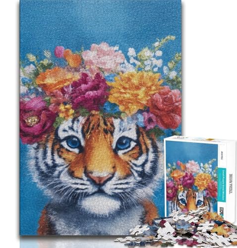 Tiger-Mal-Puzzles für Teenager, Stressabbau, Zeitvertreib zu Hause mit passendem Poster und Quizblatt (75x50cm) von AADSAZA