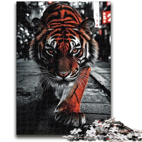 Tiger-Puzzle mit 1000 Teilen für Erwachsene und Jugendliche, Denkspiel, Wanddekoration, einzigartige Geburtstags (38x26cm) von AADSAZA