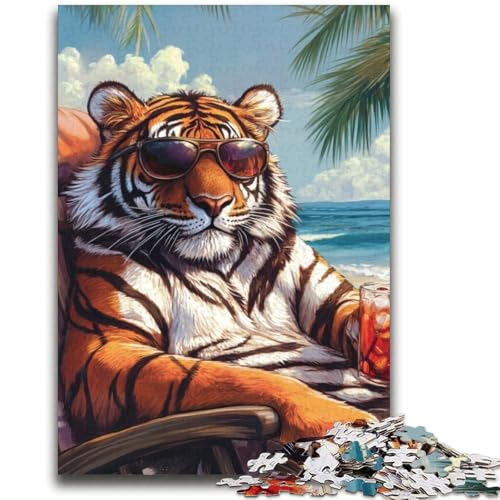 Tiger im Urlaub Puzzle 2000 Teile für Erwachsene und Jugendliche, Spielzeug, Lernspiele, Stressabbau, tolle Geschenke und Spielzeuge (70x100cm) von AADSAZA