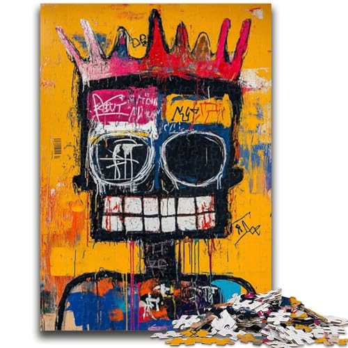 Totenkopf-Puzzle im Basquiat-Stil, 1000 Teile für Erwachsene, Lernspiel, Herausforderungsspielzeug, ganze Familie (38x26cm) von AADSAZA