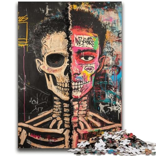 Totenkopf-Puzzle im Basquiat-Stil, 2000 Teile, für Teenager, Geschenke, Quizspiel, Wanddekoration, einzigartige Geburtstags (70x100cm) von AADSAZA