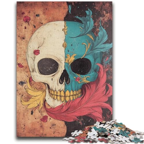 Totenkopffeder-Puzzles für Teenager, 2000 Puzzles, Spielzeug, Lernspiele, Stressabbau, geeignet als Schreibtischdekoration (70x100cm) von AADSAZA