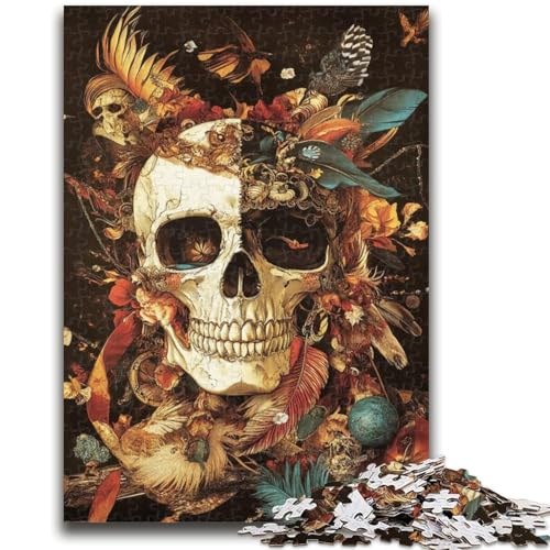 Totenkopffedern-Puzzle mit 1000 Teilen für Erwachsene und Jugendliche, anspruchsvolles Spiel und Familienspiel, ganze Familie (38x26cm) von AADSAZA