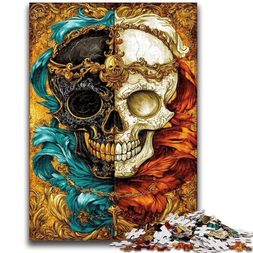 Totenkopffedern-Puzzle mit 1000 Teilen für Erwachsene und Jugendliche, anspruchsvolles Spiel und Familienspiel, ganze Familie (38x26cm) von AADSAZA