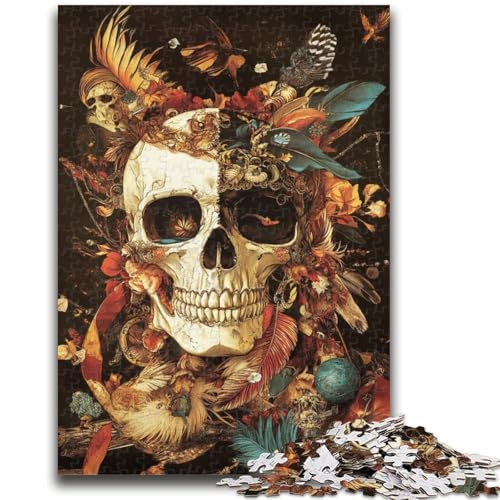 Totenkopffedern-Puzzle mit 1000 Teilen für Erwachsene und Jugendliche, anspruchsvolles Spiel und Familienspiel, ganze Familie (50x75cm) von AADSAZA
