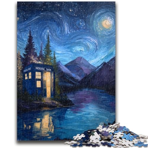 Tür unter dem Nachthimmel, Puzzle für Erwachsene und Teenager, Puzzle, Spielzeug, Lernspiele, Stressabbau, tolle Geschenke und Spielzeuge (50x75cm) von AADSAZA