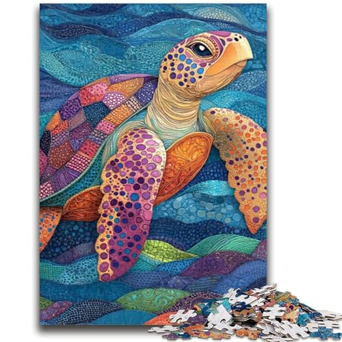 Turtle Art Puzzle 1000 Teile für Teenager, Geschenke, Spielzeug, Lernspiele, Stressabbau, tolle Geschenke und Spielzeuge (38x26cm) von AADSAZA