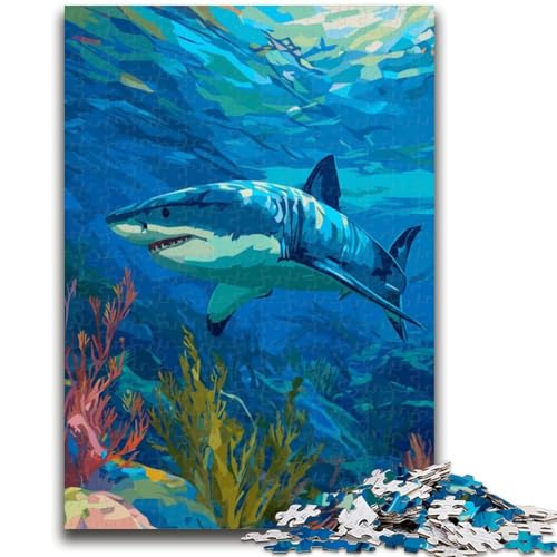 Unterwasser-Hai-Puzzle 1000 Teile für Erwachsene und Jugendliche, Spielzeug, Lernspiele, Stressabbau, tolle Geschenke und Spielzeuge (50x75cm) von AADSAZA