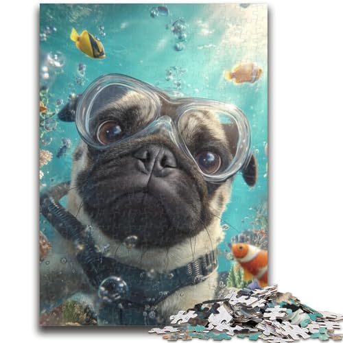 Unterwasser-Hunde-Puzzles für Teenager, 1000-teiliges Puzzle, lustige Spiele, jedes Teil ist einzigartig – anspruchsvolles Familienspiel (38x26cm) von AADSAZA