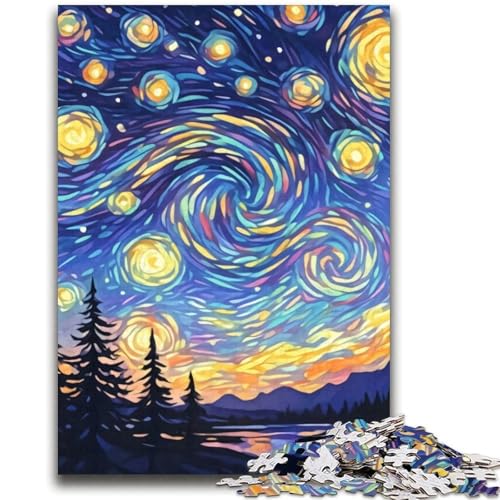 Van Gogh Nachthimmel, 2000-teiliges Puzzle für Jugendliche und Erwachsene, als Lernspiel, Herausforderungsspielzeug, einzigartige Heimdekoration und Geschenke (70x100cm) von AADSAZA
