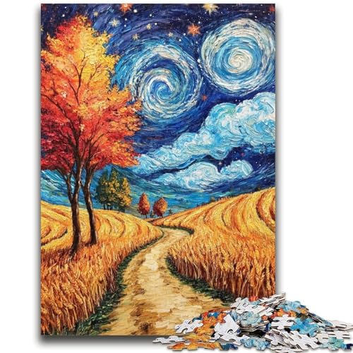 Van Gogh Nachthimmel-Puzzle, 1000 Teile, für Teenager, Lernspiele, Heimdekoration, als Geschenk für die ganze Familie (50x75cm) von AADSAZA