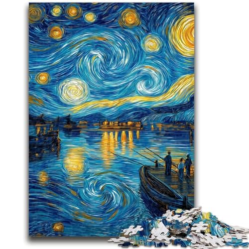 Van Gogh-Puzzle „Nachthimmel“ für Teenager, 1000 Teile, anspruchsvolles Spiel und Familienspaß mit vollständig ineinandergreifenden, zufällig geformten Teilen (50x75cm) von AADSAZA