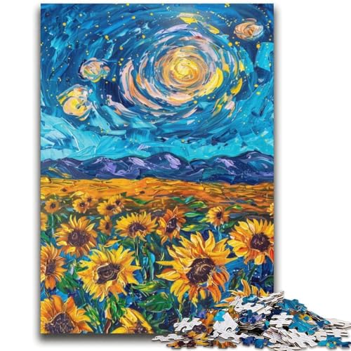 Van Gogh-Puzzle „Sonnenblumen bei Nacht“ für Teenager, 2000 Teile, Lernspielzeug, ganze Familie (70x100cm) von AADSAZA
