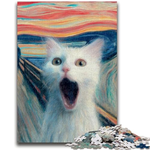 Van Goghs schockierte Katze, 1000-teiliges Puzzle für Erwachsene und Jugendliche, Quizspiel, Wanddekoration, einzigartige Geburtstags (38x26cm) von AADSAZA