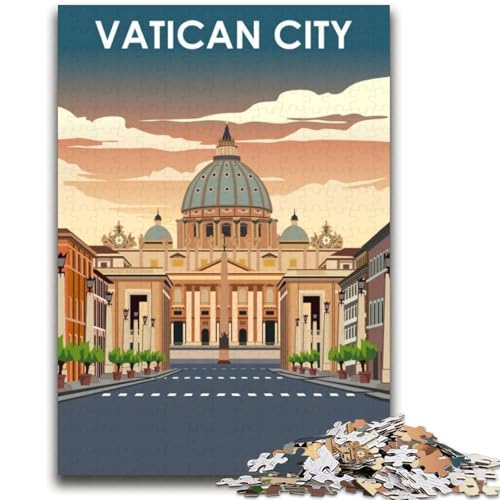 Vatikanstadt-Reiseposter, Puzzle für Erwachsene, 2000-teiliges Puzzle, Denkspiel, Wanddekoration, einzigartige Geburtstags (70x100cm) von AADSAZA