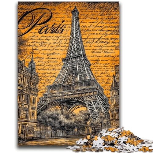 Vintage-Puzzle mit Eiffelturm in Paris, 2000 Teile, für Erwachsene und Jugendliche, Denkspiel, Wanddekoration, einzigartige Geburtstags (70x100cm) von AADSAZA