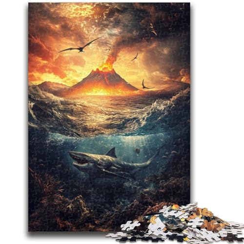 Vulkane auf See, Puzzle für Erwachsene, 1000 Teile, schwierig, Lernspielzeug, Familienspiele mit passendem Poster und Quizblatt (38x26cm) von AADSAZA