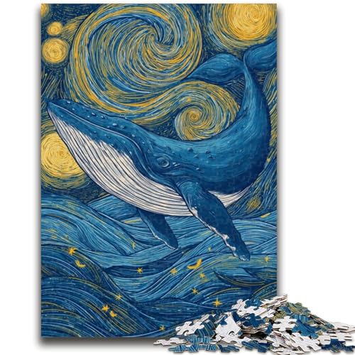 Wal-Puzzle für Erwachsene, 1000 Teile, hilft dem Gehirn, süchtig machendes Spielzeug zu trainieren, um Geduld bei der Eltern-Kind-Interaktion zu fördern (38x26cm) von AADSAZA