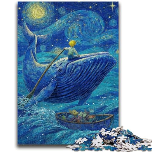 Wale am Nachthimmel, 1000-teiliges Puzzle für Teenager, hilft dem Gehirn, süchtig machendes Spielzeug zu trainieren, um Geduld zu fördern, einzigartiges Herausforderungsspiel (38x26cm) von AADSAZA