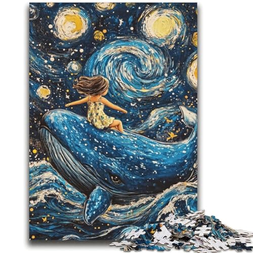 Wale am Nachthimmel, Puzzle 2000 Teile, für Teenager, Geschenke, Spielzeug, Lernspiele, Stressabbau, tolle Geschenke und Spielzeuge (70x100cm) von AADSAZA
