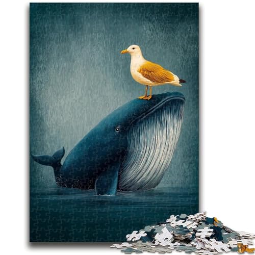 Wale und Vögel Puzzle für Teenager, 1000 Teile, Dekomprimierendes intellektuelles Lernspielzeug, tolle Geschenke und Spielzeuge (50x75cm) von AADSAZA