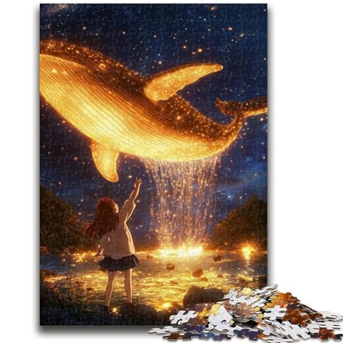 Wale unter dem Sternenhimmel, Puzzle 1000 Teile, für Teenager, Geschenke, Spielzeug, Lernspiele, Stressabbau, tolle Geschenke und Spielzeuge (50x75cm) von AADSAZA