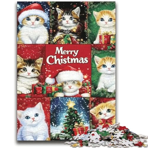Weihnachts-Puzzle mit Katzenmotiv, 2000 Teile, für Teenager, Denkspiel, Wanddekoration, einzigartige Geburtstags (70x100cm) von AADSAZA