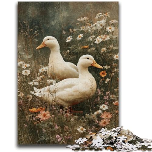 Weiße Ente Puzzle 1000 Teile für Teenager Geschenke, Quizspiel Wanddekoration Einzigartige Geburtstags (50x75cm) von AADSAZA